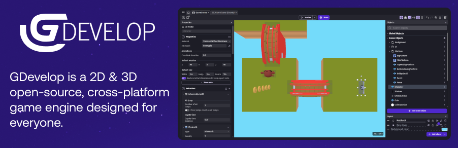Contributeur open source sur le moteur GDevelop